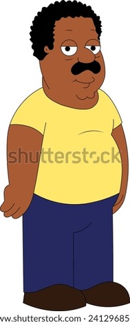 Vector cartoon illustrations of the Cleveland Brown character from the Family Guy cartoon are suitable for kids' cartoon coloring books, printing, and various design purposes.Cartoon vector Eps 10