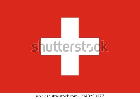 National flag of Switzerland. Vector illustration.