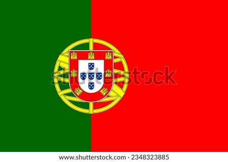 National flag of Portugal. Vector illustration.