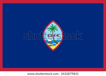 National flag of Guam. Vector illustration.