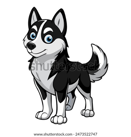 Alaskan Klee Kai vector illustration isolated on white background in cartoon style.