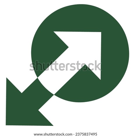 Logo circle and arrow, green rounds with arrow, logotype, forward movement, growth