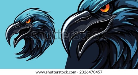 Intimidating Scary Crow Logo Mascot: Striking Vector Graphic for Fearless Sport and E-Sport Teams