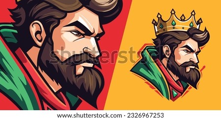Epic Mexican King Crown Logo: Powerful Mascot for Sport and E-Sport Gaming Teams - Vector Graphic