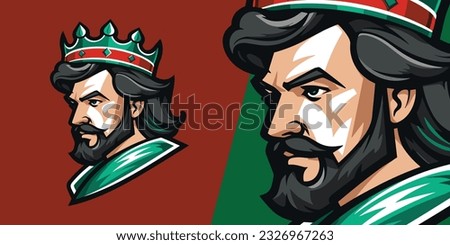 Dynamic Mexican King Crown Logo: Striking Mascot for Sport and E-Sport Gaming Teams - Vector Graphic