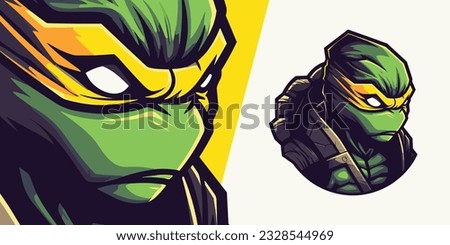 Ninja Turtle Logo Mascot: Powerful Vector Graphic for Elite Gaming Teams and Sports