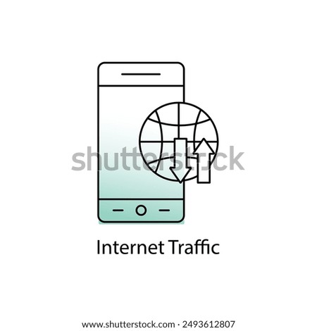 Internet Traffic Icon - Data Flow, Online Activity, Web Traffic with editable stroke.