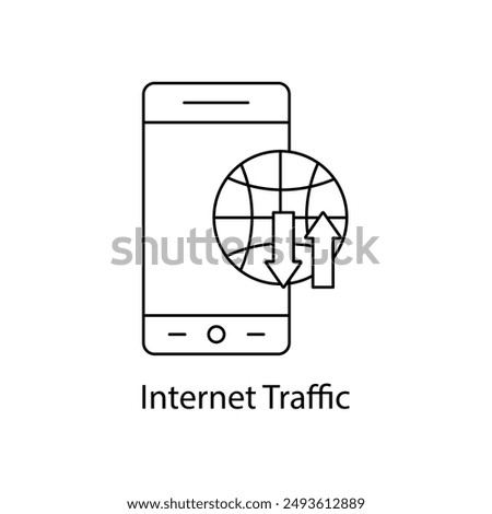 Internet Traffic Icon - Data Flow, Online Activity, Web Traffic with editable stroke.