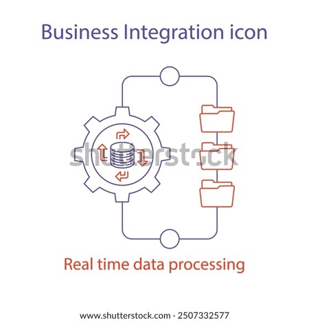 Advanced Real-Time Data Processing for Business Integration icon with editable stroke.