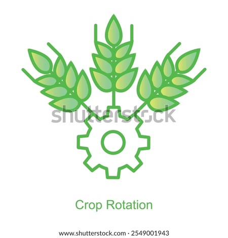 Vector icon for Crop Rotation with Circular Arrow Design. Highlights soil enrichment and sustainable farming practices through dynamic crop rotation symbols.