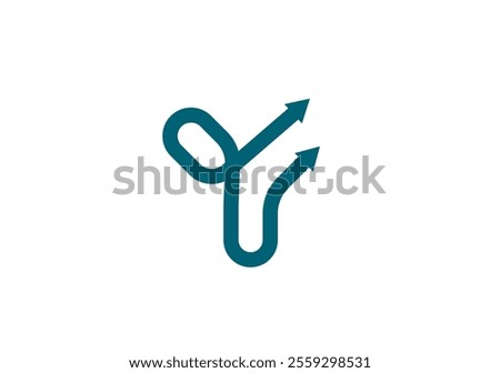 Y letter logo initial modern design vector grow Letter Y logo design in a moden geometric style with cut out slash and lines. Vector