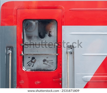 Similar – Image, Stock Photo Palm prints on frozen glass