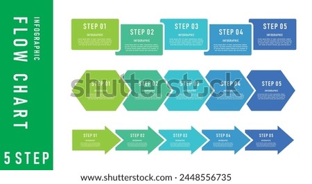 Set of infographic elements, 5 options or 5 steps for presentations, work processes.
