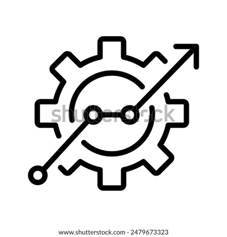 Growth graph in business style or stock data, gear icon management such as profit