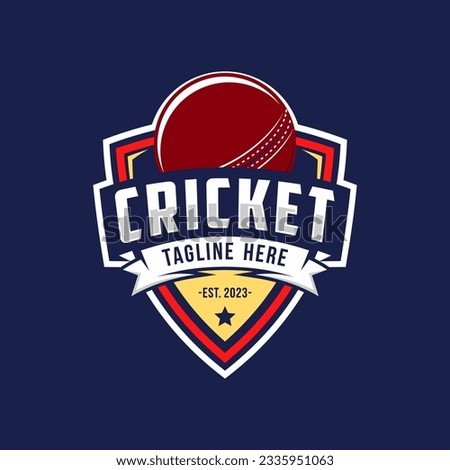 Logo for cricket sport team, competition badge and label, vector illustration