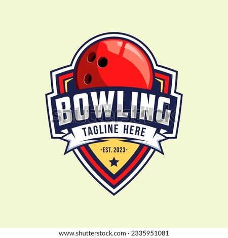 Professional bowling tournament badge logo design