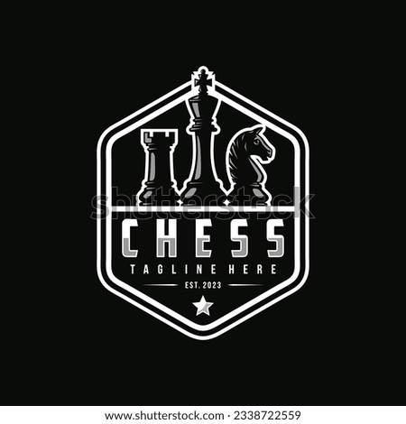 Chess logo vector illustration, template logo design for chess club