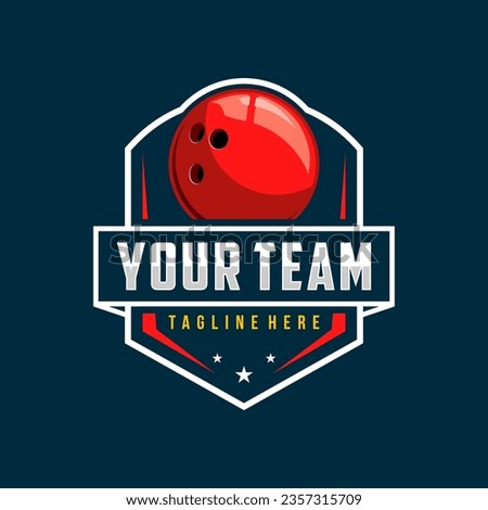 Bowling logo tournament badge logo design vector illustration