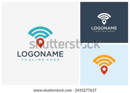 Modern wireless signal and location logo icon vector template, Letter S outline logo. Location Wifi Signal radio waves illustration, internet vector logo