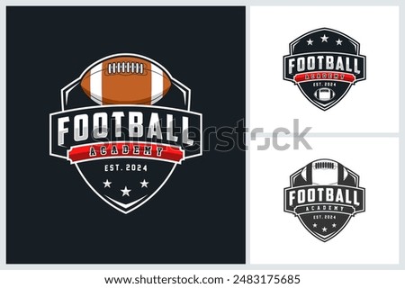 American football logo template emblem style. football badge illustration. American Football emblem vector illustration, American Football logo design