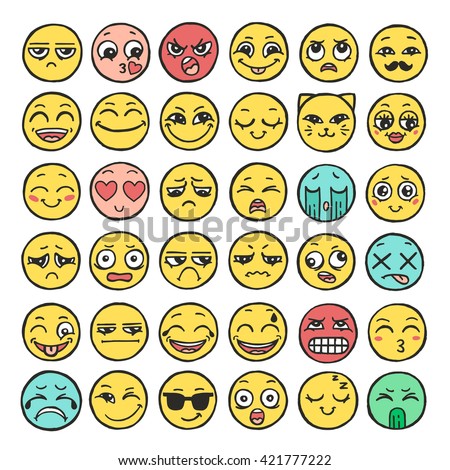 31 hand drawn emoticon