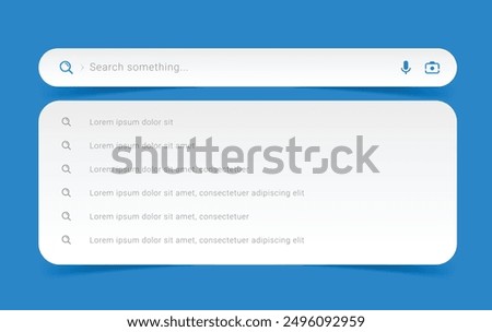 Internet browser search bar frame. Search engine for UI UX design and web browser template. Collection of search box button address form and navigation bar elements.