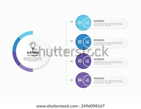 Vector infographic label design with circle infographic template design and 4-5-6 options or steps. Can be used for process diagram, presentations, workflow layout, banner, flow chart, info graph.