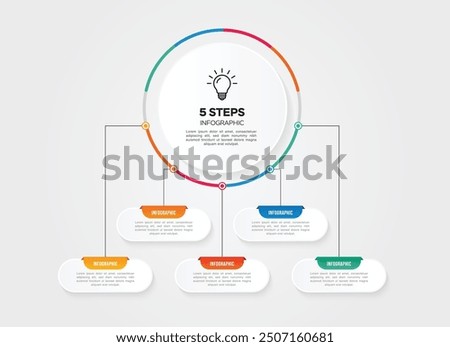 Vector infographic label design with circle infographic template design and 4-5-6 options or steps. Can be used for process diagram, presentations, workflow layout, banner, flow chart, info graph.