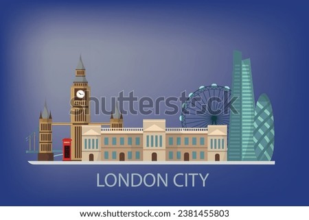 LONDON CITY SKYLINE BACKGROUND ILLUSTRATION VECTOR