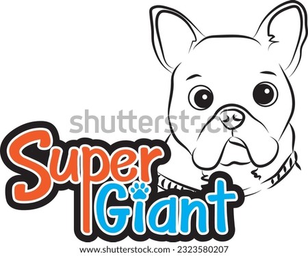 vector French Bulldog name superGiant