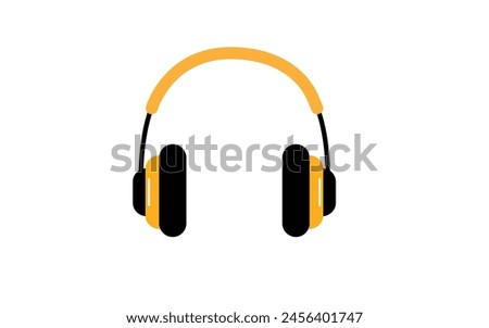 Vector headphones icon. Flat headphones icon. Flat design vector illustration concept for web banner, web and mobile, infographics. Headphones icon graphic. Vector icon isolated on gradient background