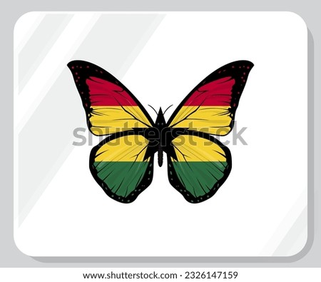 Ghana Butterfly Flag Pride Icon
