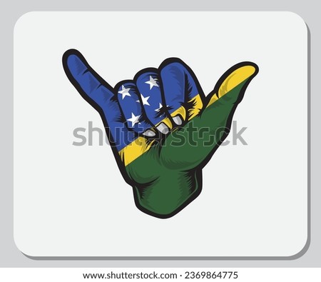 Solomon Islands Shaka Hand Good Vibes Flag