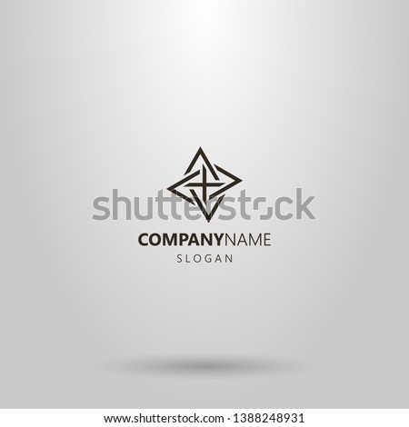 black and white simple line art vector logo of four intertwined triangles pointing different directions