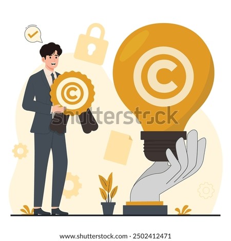 Intellectual property vector concept copyright illustration