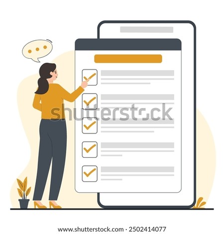 Online Survey vector concept Public opinion polling illustration