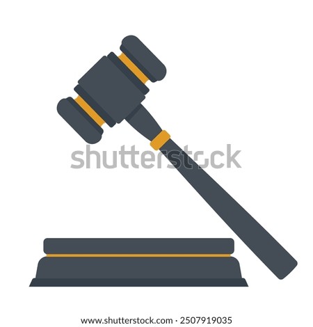 Gavel icon Law and justice icons set elements Flat