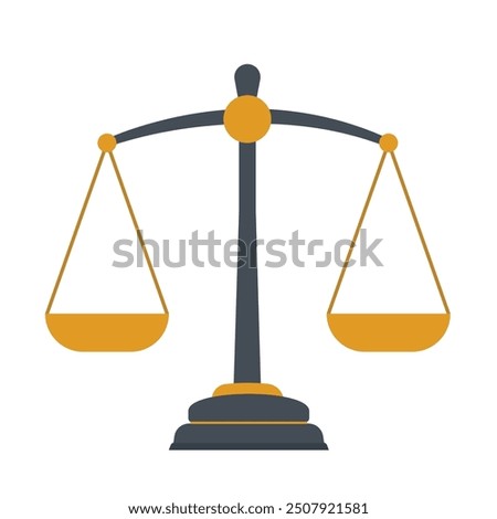 Scales of Justice icon Law and justice icons set elements Flat