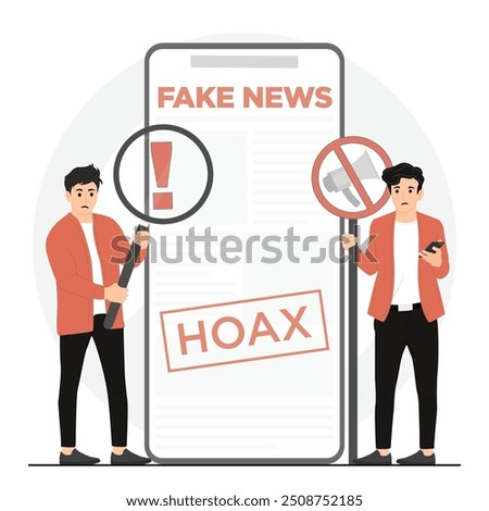 Flat vector people with fake news concept illustrator
