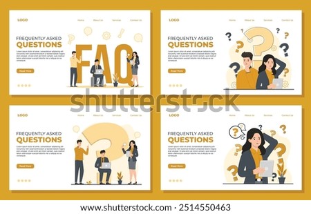 faq frequently asked questions concept illustration Flat design website landing page template 