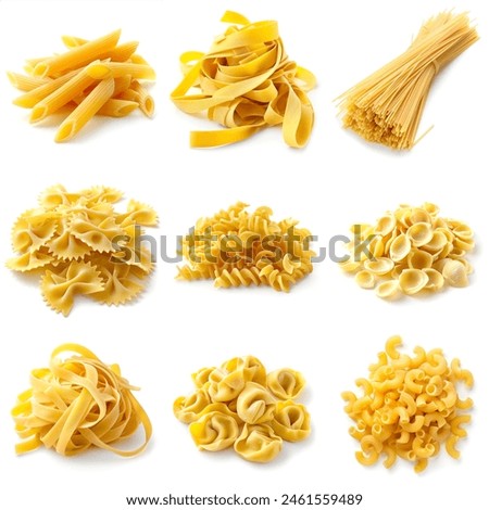 Similar – Image, Stock Photo Uncooked spaghetti noodles, flat lay