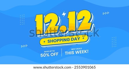 12 12 super sale promo banner with discount offer. 12 12 shopping festival super sale banner. Flash sale special offer banner for social media post or website banner. Flash sale campaign