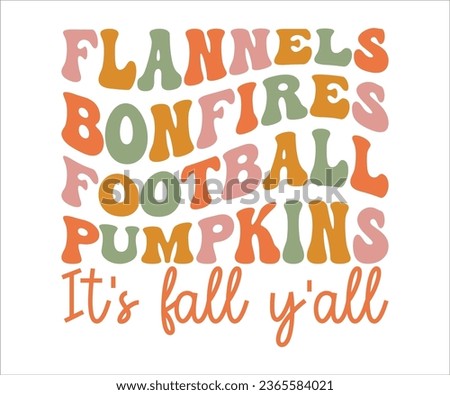 Flannel bonfires football pumpkins it's fall, vector art design, eps file. design file for t-shirt, cuttable design file