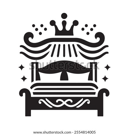 Elegant and versatile Queen Bed silhouette vector illustrations, perfect for branding, interior design projects, marketing materials, and more. High-quality, scalable, and ready for print