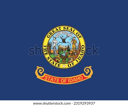 High detailed flag of Idaho. Idaho state flag, National Idaho flag. Flag of state Idaho. USA. America. 