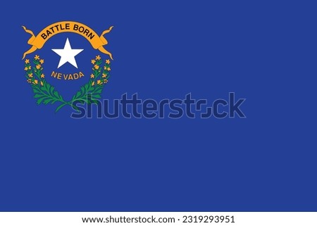 National Nevada flag. Flag of state Nevada. USA. America. High detailed flag of Nevada. Nevada state flag.