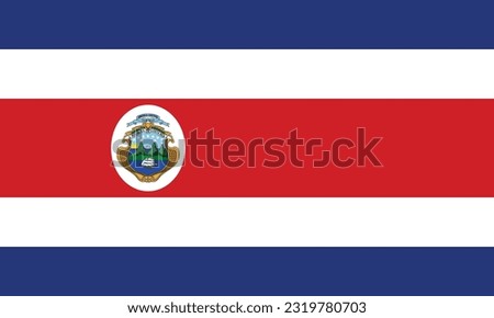 National Costa Rica flag. North America. 3D illustration. High detailed flag of Costa Rica. 