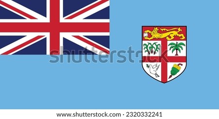 National Fiji flag. Oceania. 3D illustration. High detailed flag of Fiji. 