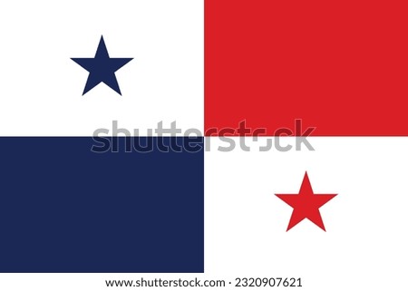 National Panama flag. North America. 3D illustration. High detailed flag of Panama. 