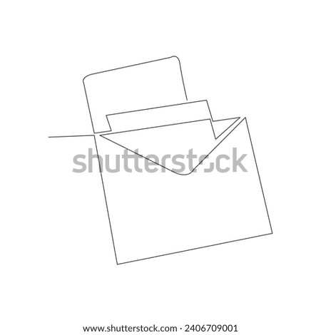Love letter continuous single line outline vector art drawing and simple one line minimalist design